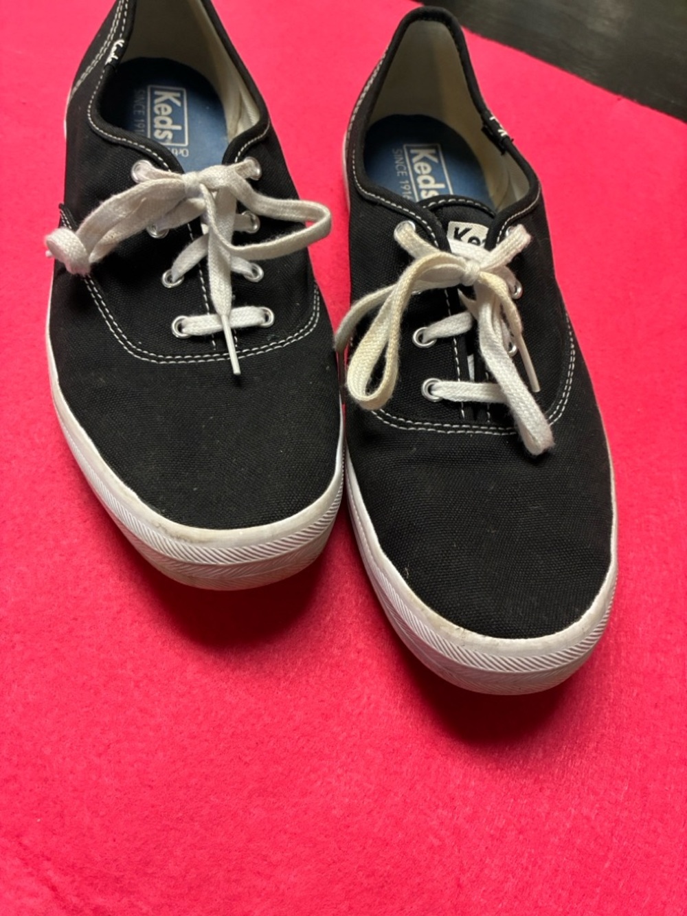 Keds Black Canvas Sneakers with White Laces